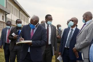 Nairobi chief magistrate Francis Andayi inspects Africa Spirits Limited factory in Thika on Friday, July 24, 2020. Image: John Kamau